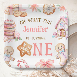Assiettes En Carton Oh Quelle Joie Fille 1er Anniversaire Gingerbread