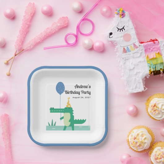 Assiettes En Carton Oh Snap mignon Anniversaire de enfant Alligator (Fête)