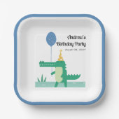 Assiettes En Carton Oh Snap mignon Anniversaire de enfant Alligator (Recto)