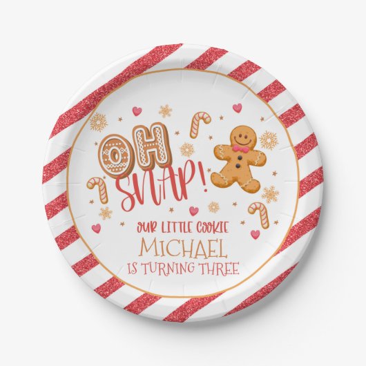 Assiettes En Carton Oh Snap Our Little Cookie Party Plaque - Custom - (Devant)