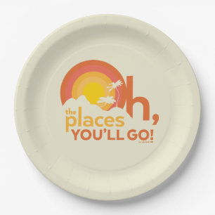 Assiettes En Carton Oh, The Places You'll Go! Typographie de Paysage