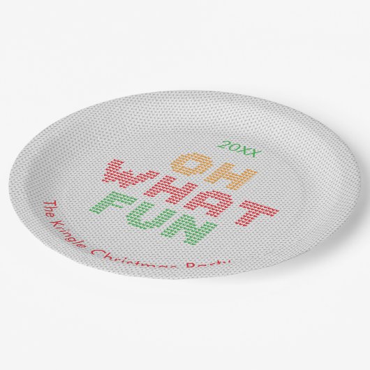 Assiettes En Carton Oh What Fun Christmas Sweat Typographie (Angle)