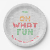 Assiettes En Carton Oh What Fun Christmas Sweat Typographie (Devant)