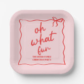 Assiettes En Carton Oh What Fun Main dessinée fête de Noël (Recto)