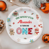 Assiettes En Carton Oh What Fun Winter Noël 1er Anniversaire