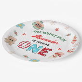 Assiettes En Carton Oh What Fun Winter Noël 1er Anniversaire (Angle)