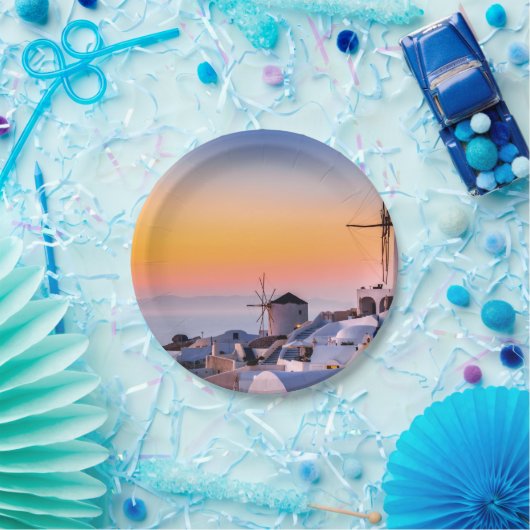 Assiettes En Carton Oia, Santorin (Fête)