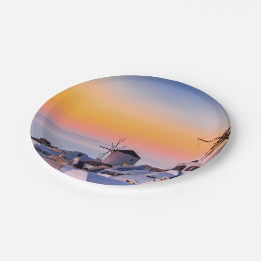 Assiettes En Carton Oia, Santorin (Angle)