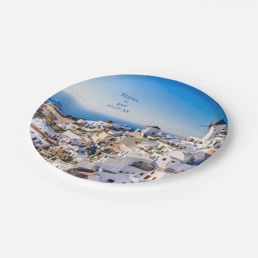 Assiettes En Carton Oia Santorini (Angle)