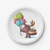 Assiettes En Carton Oie avec ballon et gâteau (Devant)