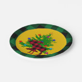 Assiettes En Carton Oie de Noël rustique, Arbre, Plaid de Buffalo vert (Angle)