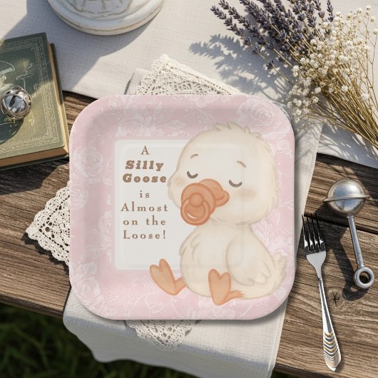 Assiettes En Carton Oie Rose Folle