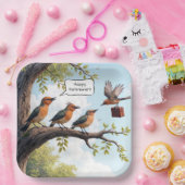 Assiettes En Carton Oiseau Avec Bureau Porte-documents Retraite (Fête)