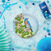 Assiettes En Carton Oiseau bleu oriental dans des plaques à papier de (Fête)