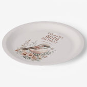 Assiettes En Carton Oiseau Brown 80e anniversaire (Angle)