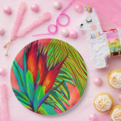 Assiettes En Carton Oiseau coloré de Fleur Paradise (Fête)