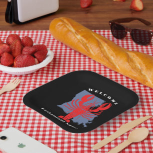 Assiettes En Carton Oiseau de bienvenue moderne Louisiane nom personna