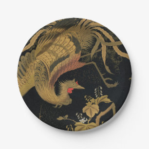 Assiettes En Carton Oiseau de coq d'or Classique japonais Antique