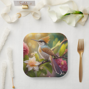 Assiettes En Carton Oiseau de miel doré Imaginaire