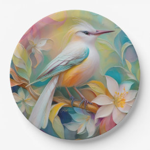 Assiettes En Carton Oiseau d'Imaginaire tourbé d'or