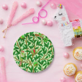 Assiettes En Carton Oiseau et grenade Art Nouveau, Vert citron (Fête)