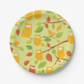 Assiettes En Carton oiseau motif sauvage dessin animé (Devant)