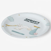 Assiettes En Carton Oiseau portant mignon enfant C'est un garçon Invit (Angle)