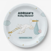 Assiettes En Carton Oiseau portant mignon enfant C'est un garçon Invit (Devant)