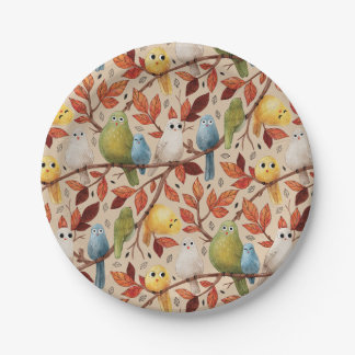 Assiettes En Carton Oiseaux Amusants (agrafage)