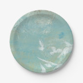 Assiettes En Carton Oiseaux blancs à travers le ciel bleu (Devant)