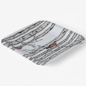 Assiettes En Carton Oiseaux bleus modernes et oiseaux cardinaux rouges (Angulaire)