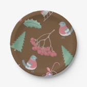 Assiettes En Carton Oiseaux, daims et Noël saint (Devant)