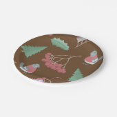 Assiettes En Carton Oiseaux, daims et Noël saint (Angle)