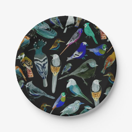 Assiettes En Carton Oiseaux d'Amérique - animaux de compagnie et oisea (Devant)