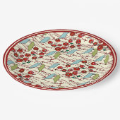 Assiettes En Carton Oiseaux d'hiver et baies (Angle)