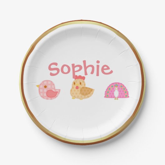 Assiettes En Carton Oiseaux doux (Devant)