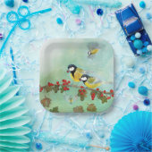 Assiettes En Carton Oiseaux et baies (Fête)