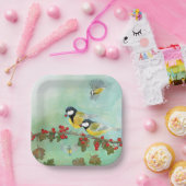 Assiettes En Carton Oiseaux et baies (Fête)