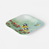 Assiettes En Carton Oiseaux et baies (Angulaire)