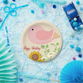 Assiettes En Carton Oiseaux et tournesols Anniversaire (Fête)