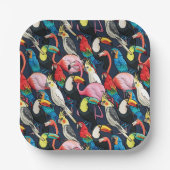Assiettes En Carton Oiseaux exotiques (Recto)