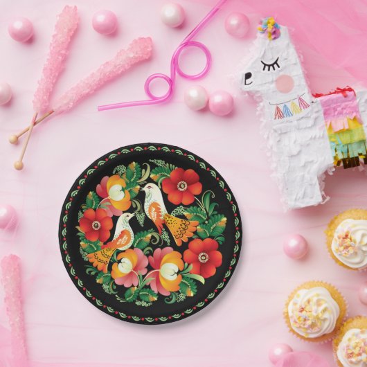 Assiettes En Carton Oiseaux hongrois (Fête)