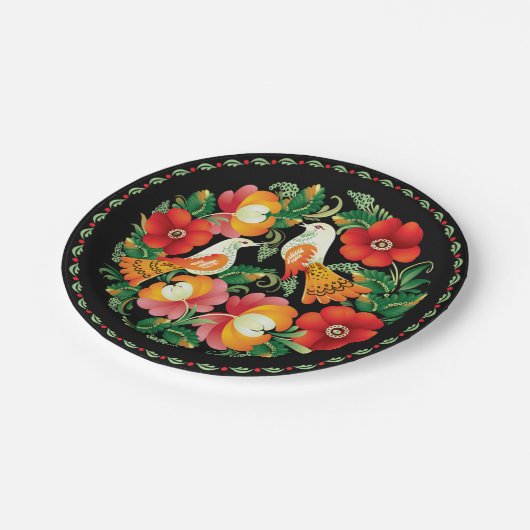 Assiettes En Carton Oiseaux hongrois (Angle)