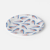 Assiettes En Carton Oiseaux mignons d'aquarelle orientale d'oiseaux (Angle)