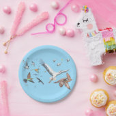 Assiettes En Carton Oiseaux migrateurs traçant leurs vols Illustration (Fête)