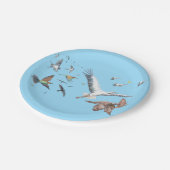 Assiettes En Carton Oiseaux migrateurs traçant leurs vols Illustration (Angle)