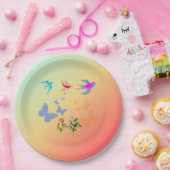 Assiettes En Carton Oiseaux Papillons Fleurs dans la nature (Fête)