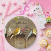 Assiettes En Carton Oiseaux Sur Une clôture (Fête)