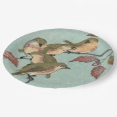 Assiettes En Carton Oiseaux verts Plaques de papier d'art japonais Vin (Angle)