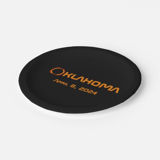 Assiettes En Carton Oklahoma 2024 Éclipse solaire totale (Angle)
